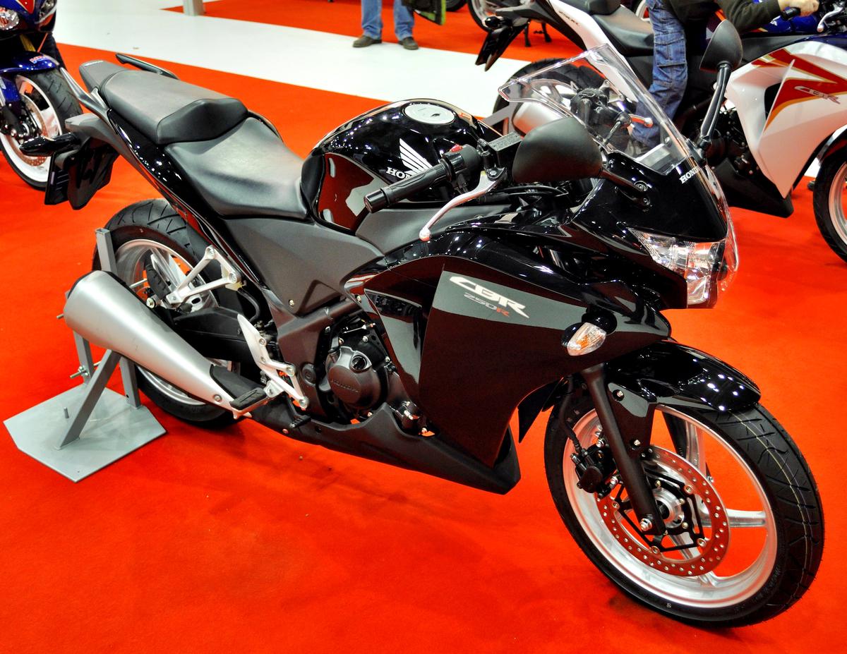 A studio shot of the Honda CBR650F motorcycle against a clean background, highlighting its sleek design, aerodynamic features, and aggressive stance.