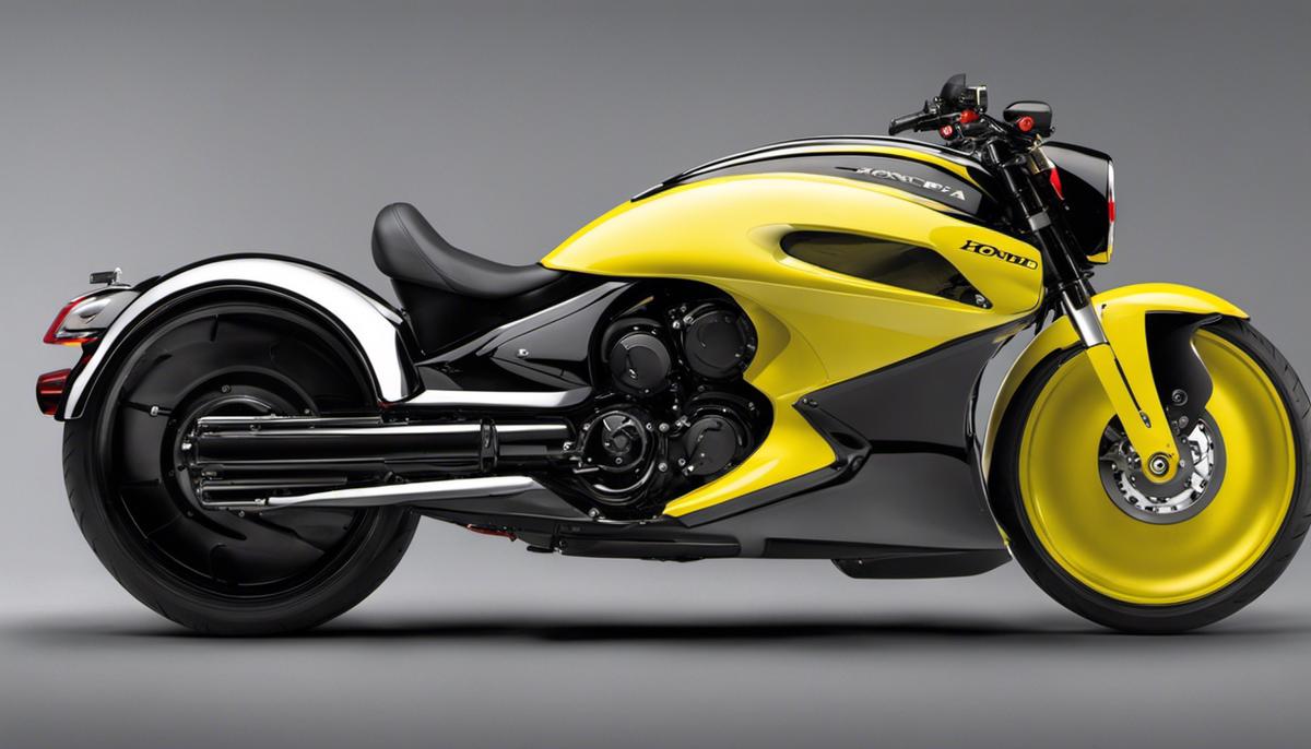 Image description: The Honda Rune, a futuristic motorcycle masterpiece.