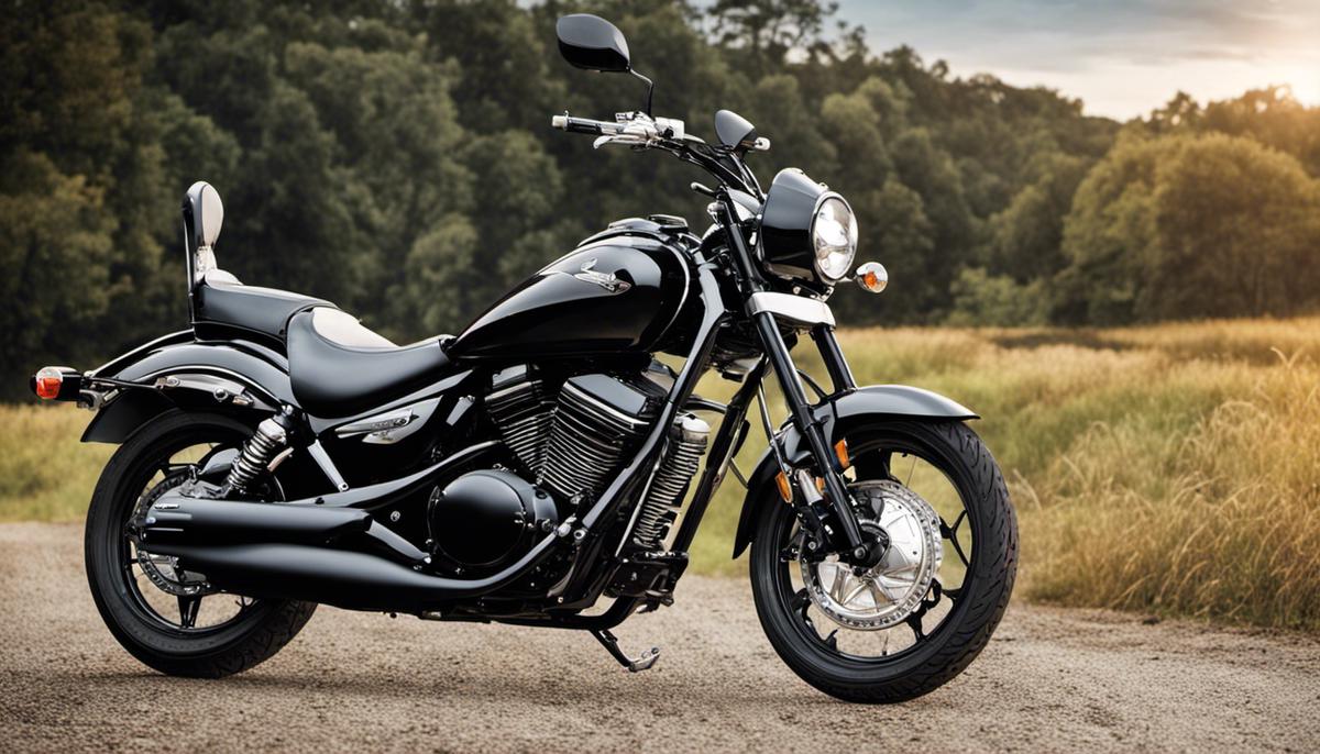 A beautiful image of the Suzuki Boulevard S40 motorbike, showcasing its sleek design and vintage appeal