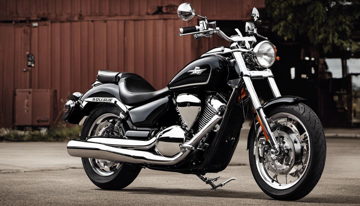 A sleek Suzuki Boulevard S40/Savage motorcycle, showcasing its refined design and powerful engine
